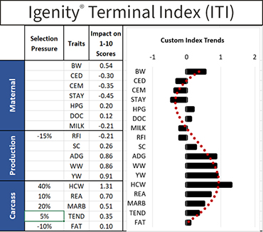 Igenity Terminal Index Graph
